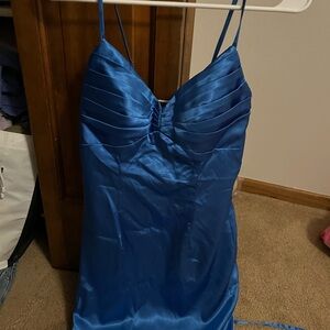 Amazon Vibrant Blue Satin Dress